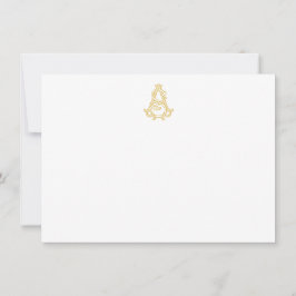 EDITABLE COLOR AS Monogram SA Monogram Notecard Mitteilungskarte
