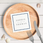 Editable Color Border Moderne klassische Hochzeit Serviette