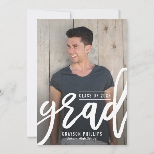 Editable Color Brushed Grad Abschluss Einladung (Vorderseite)