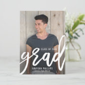 Editable Color Brushed Grad Abschluss Einladung (Stehend Vorderseite)