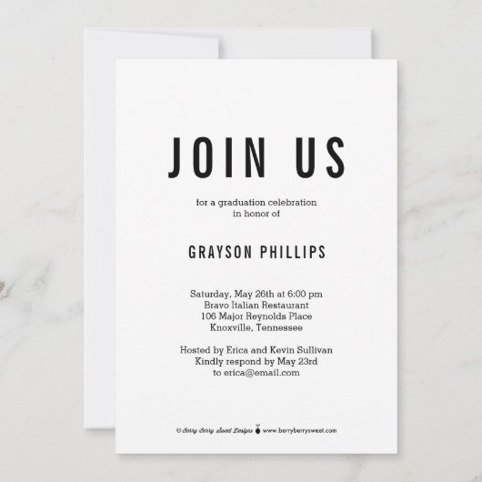 Editable Color Brushed Grad Abschluss Einladung (Rückseite)