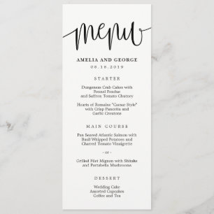 EDITABLE COLOR Calligraphy Menu Card #LCC Menükarte