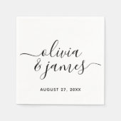 Editable Color Calligraphy Script Wedding Serviette (Vorderseite)