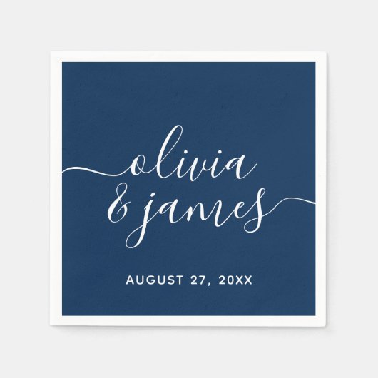 Editable Color Calligraphy Script Wedding Serviette (Vorderseite)