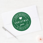 EDITABLE Color Christmas Jam Happy Holidays Runder Aufkleber (Umschlag)