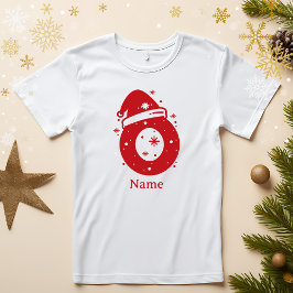 Editable Color Christmas Monogram Custom Name T-Shirt