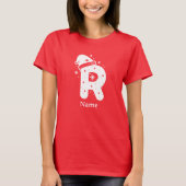 Editable Color Christmas Monogram Custom Name T-Shirt (Vorderseite)