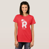 Editable Color Christmas Monogram Custom Name T-Shirt (Vorne ganz)