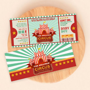 Editable Color Circus Ticket Couple Dusche Einladung