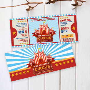 Editable Color Circus Ticket Couple Dusche Einladung