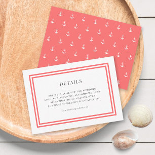 Editable Color Classic Anchor Wedding Details Begleitkarte