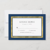 Editable Color Classic Gold Wedding RSVP Karte (Vorderseite)