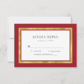 Editable Color Classic Gold Wedding RSVP Karte (Vorderseite)