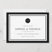 Editable Color Classic Monogram Save the Date Einladung (Vorderseite)