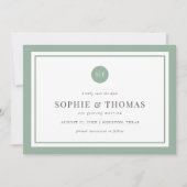 Editable Color Classic Monogram Save the Date Einladung (Vorderseite)