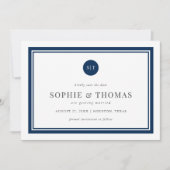 Editable Color Classic Monogram Save the Date Einladung (Vorderseite)