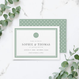 Editable Color Classic Monogram Save the Date Einladung