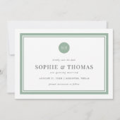 Editable Color Classic Monogram Save the Date Einladung (Vorderseite)
