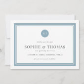 Editable Color Classic Monogram Save the Date Einladung (Vorderseite)