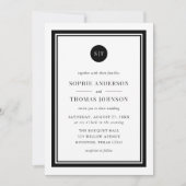 Editable Color Classic Round Monogram Wedding Einladung (Vorderseite)