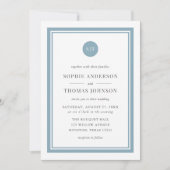 Editable Color Classic Round Monogram Wedding Einladung (Vorderseite)