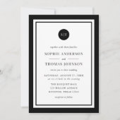 Editable Color Classic Round Monogram Wedding Einladung (Vorderseite)