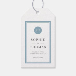 Editable Color Classic Round Monogram Wedding Geschenkanhänger