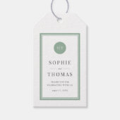 Editable Color Classic Round Monogram Wedding Geschenkanhänger (Vorderseite)