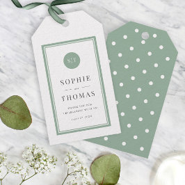 Editable Color Classic Round Monogram Wedding Geschenkanhänger