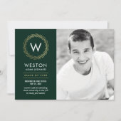 Editable Color Classic Wraath Abschluss Card Einladung (Vorderseite)