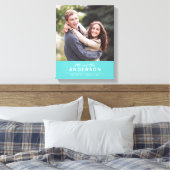 EDITABLE COLOR Cursive Mr & Mrs Familienname Foto Leinwanddruck (Insitu (Schlafzimmer))