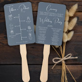 Editable Color Dusty Blue Wedding Timeline Fächer