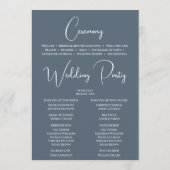 Editable Color Dusty Blue Wedding Timeline Programm (Rückseite)
