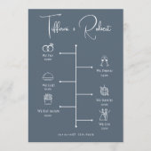 Editable Color Dusty Blue Wedding Timeline Programm (Vorderseite)