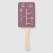 Editable Color Dusty Pink Wedeline Timeline Fächer (Vorderseite)