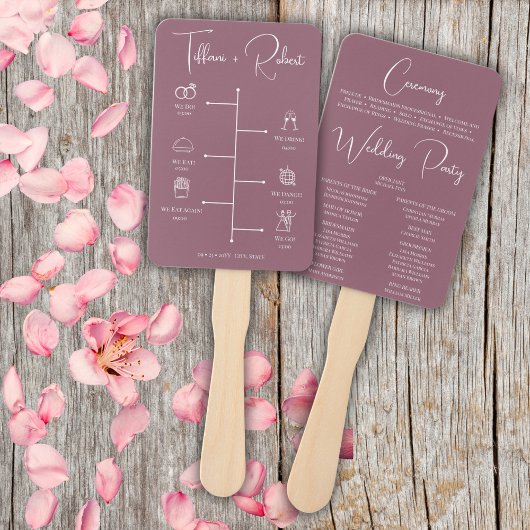 Editable Color Dusty Pink Wedeline Timeline Fächer