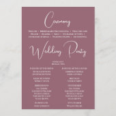 Editable Color Dusty Pink Wedeline Timeline Programm (Rückseite)