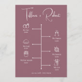 Editable Color Dusty Pink Wedeline Timeline Programm (Vorderseite)