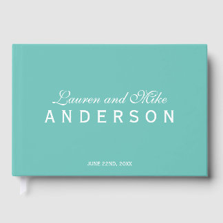 Editable Color Elegant Couple Name Wedding Script Gästebuch