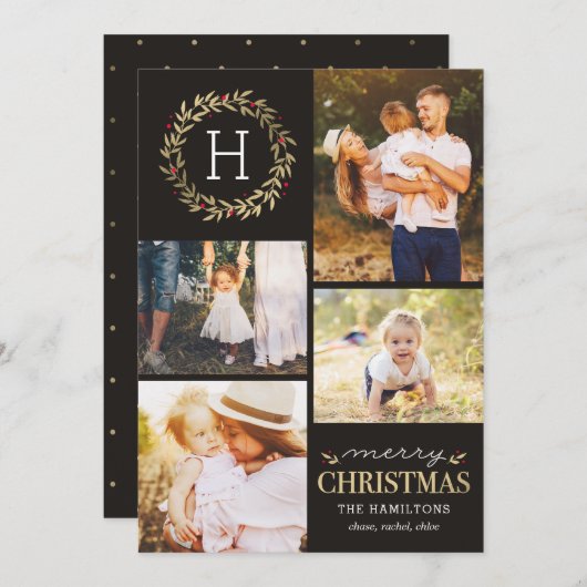 EDITABLE Color Festive Wreath Frohe Weihnachten (Vorne/Hinten)