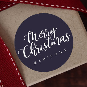 EDITABLE COLOR Frohe Weihnachtsfeiertage Elegante Runder Aufkleber