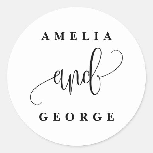 EDITABLE COLOR Gastgeschenk Hochzeit Stickers #LCC (Vorderseite)