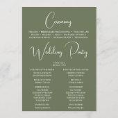 Editable Color Green Wedding Zeremony Programm (Rückseite)