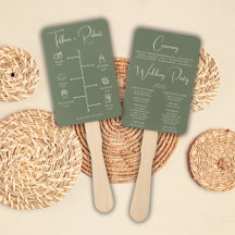 Editable Color Green Wedding Zeremony Programm