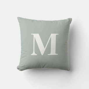 Editable Color Green White Monogram Initial Kissen