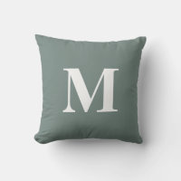 Editable Color Green White Monogram Initial