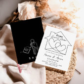 Editable Color Handgezeichnet Sweet House Erwärmun Einladung