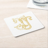 EDITABLE COLOR JJ Monogram JJ Logo Untersetzer (angewinkelt)