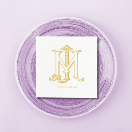 EDITABLE COLOR JM Monogram MJ Monogram Napkins Serviette
