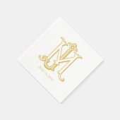 EDITABLE COLOR JM Monogram MJ Monogram Napkins Serviette (Ecke)